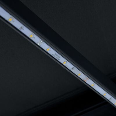 vidaXL Tenda na ručno uvlačenje s LED svjetlima 350 x 250 cm antracit