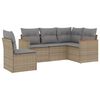 vidaXL 5-dijelni vrtni set sofa s jastucima bež od poliratana