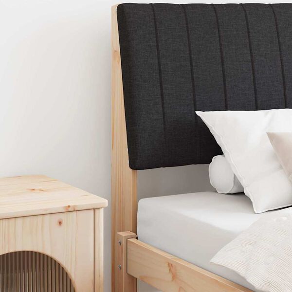vidaXL Tapecirani uzglavlje Crna 100 cm Čvrsto borovo drvo