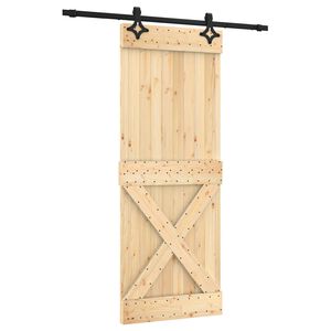vidaXL Klizna vrata 80 x 210 cm Čvrsta borovina (neobrađena)