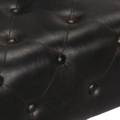 vidaXL Avijatičarska fotelja od prave kože crna