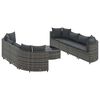 vidaXL 9-dijelni set vrtnih sofa od poliratana s jastucima sivi