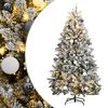 vidaXL Umjetno božićno drvce 300 LED sa &scaron;arkama i kuglicama 180 cm