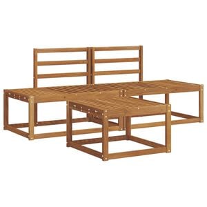 vidaXL Set vanjskih sofa 3 kom. 2-sjedala Prirodna Čvrsto drvo akacije