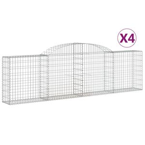 vidaXL Lučne gabionske ko&scaron;are 4 kom 300x30x80/100 cm pocinčano željezo
