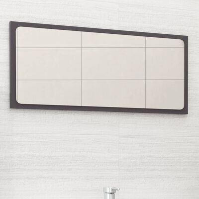 vidaXL Kupaonsko ogledalo sjajno sivo 80x1,5x37 cm konstruirano drvo
