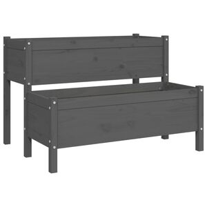 vidaXL Sadilica siva 110 x 84 x 75 cm od masivne borovine