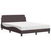 vidaXL Krevet s madracem Dover tamnosmeđi 140x200 cm tkanina