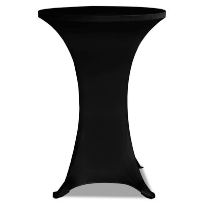 Crni rastežljiv stolnjak za stolove Ø70 2 kom