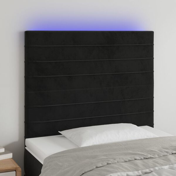 vidaXL LED uzglavlje crno 90x5x118/128 cm bar&scaron;unasto