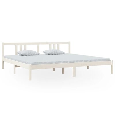 vidaXL Okvir za krevet od masivnog drva bijeli 200 x 200 cm
