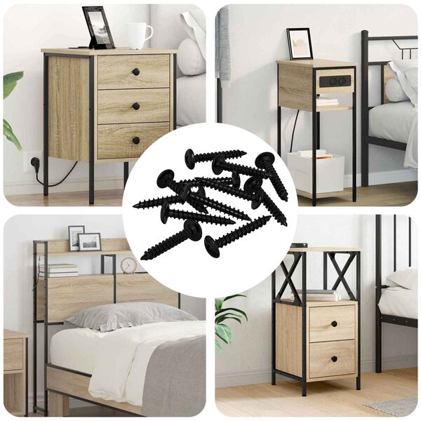 vidaXL Samoupravni čavao 9000 pcs Crna Čelik