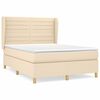 vidaXL Krevet s oprugama i madracem krem 140 x 190 cm od tkanine