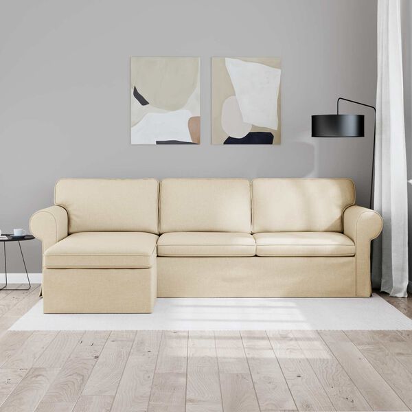 vidaXL Sofa 210cm Krema Metal