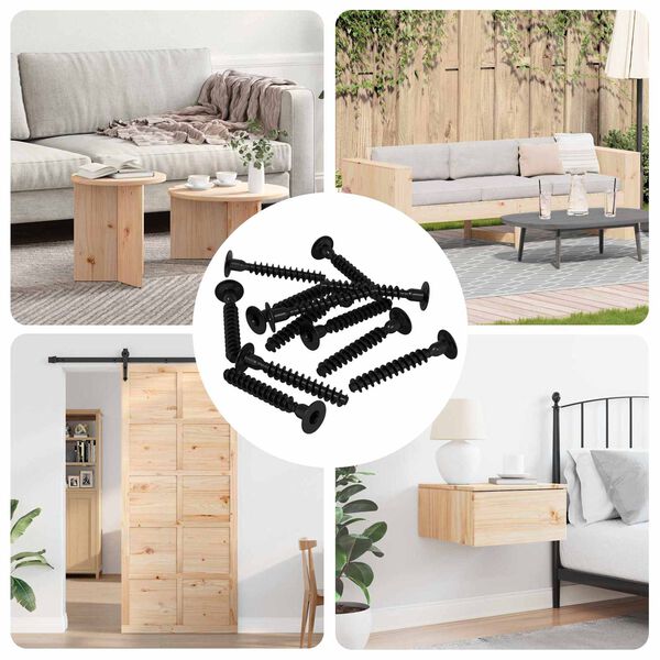 vidaXL &Scaron;estarasti vijak s čepom 5143 pcs Crna Željezo