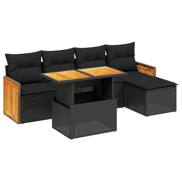 vidaXL 6-dijelni set vrtnih sofa s jastucima bež od poliratana