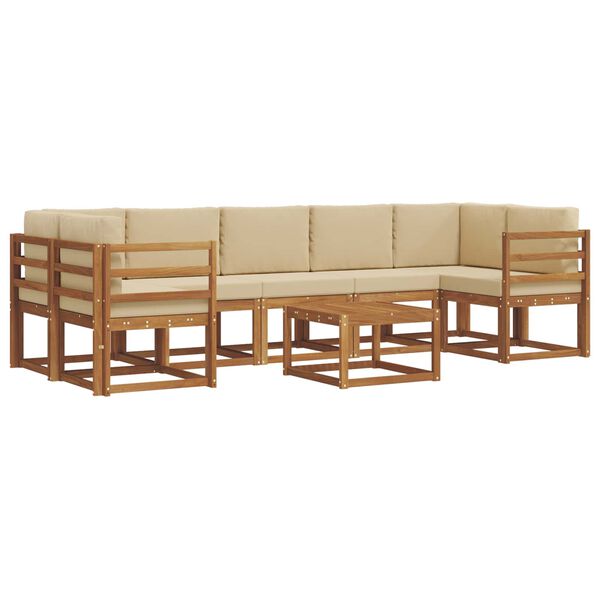 vidaXL Set vanjskih sofa s jastukom 8 pcs Prirodna i bež