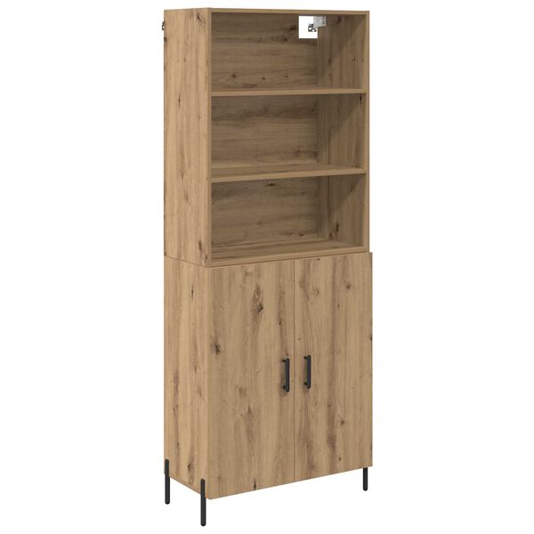 vidaXL Highboard Umjetnički hrast 69,5 x 32,5 x 180 cm