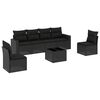 vidaXL 7-dijelni set vrtnih sofa od poliratana s jastucima crni
