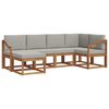 vidaXL Set vanjskih sofa s jastukom 6 pcs Prirodna i svijetlo siva