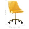 vidaXL Okretna blagovaonska stolica žuta bar&scaron;unasta