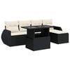 vidaXL 6-dijelni set vrtnih sofa s jastucima crni od poliratana