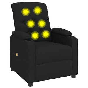 vidaXL Masažna fotelja od tkanine crna
