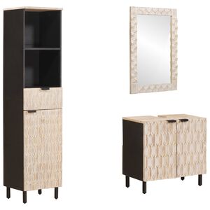 vidaXL Setovi za kupaonicu 3 pcs Fin&scaron; bijelog pranja Čvrsto drvo manga