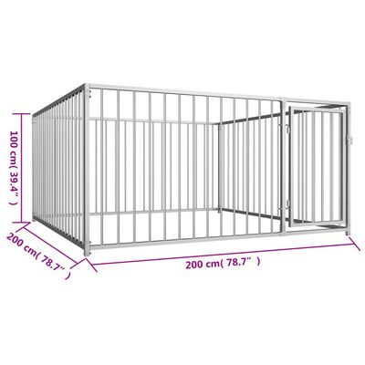 vidaXL Vanjski kavez za pse 200 x 200 x 100 cm