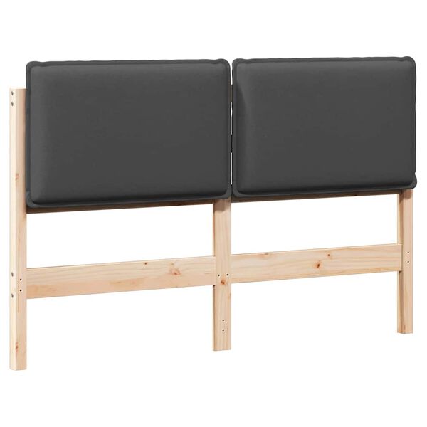 vidaXL Tapecirani uzglavlje s uzglavljem Prirodna i tamno siva 140 cm