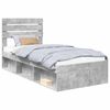 vidaXL Krevetna konstrukcija Beton 90 x 200 cm Čvrsto borovo drvo