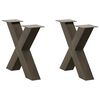 vidaXL Noge za klub stolić u obliku slova X, 2 kom, prirodni čelik, 60 x (42-43) cm, čelik