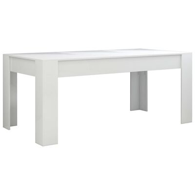 vidaXL Blagovaonski stol visoki sjaj bijeli 180 x 90 x 76 cm iverica