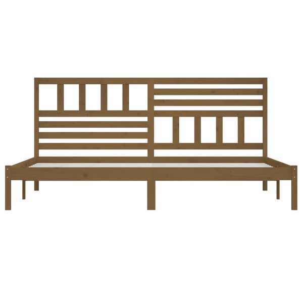 vidaXL Okvir za krevet od masivne borovine boja meda 200 x 200 cm