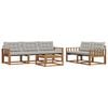 vidaXL Set vanjskih sofa s jastukom 6 pcs Prirodna i svijetlo siva