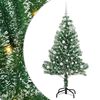 vidaXL Umjetno Božićno Drvo s Snježnim Flokom i LED Svjetlom 150 cm