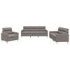 vidaXL 3-dijelni set sofa s jastucima smeđesivi od tkanine