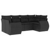 vidaXL 6-dijelni set vrtnih sofa s jastucima crni od poliratana