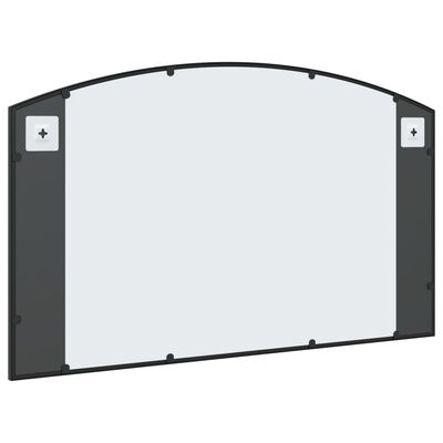 vidaXL Zidno ogledalo crno 100 x 60 cm lučno željezno
