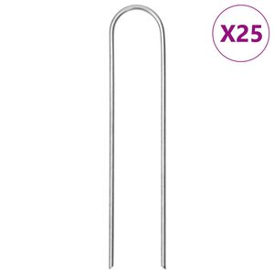 vidaXL Klinovi za tlo U-oblika 25 kom 15 x 3,5 cm od pocinčanog čelika