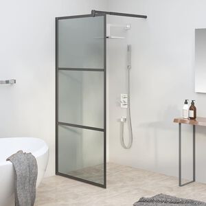 vidaXL Pregrada za tu&scaron;iranje 80 x 195 cm s tamnim staklom ESG crna