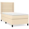 vidaXL Okvir kreveta s oprugama i madrac krem 80x200 cm od tkanine