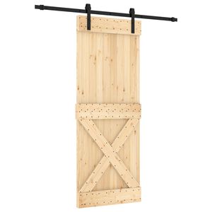 vidaXL Klizna vrata 80 x 210 cm Čvrsta borovina (neobrađena)
