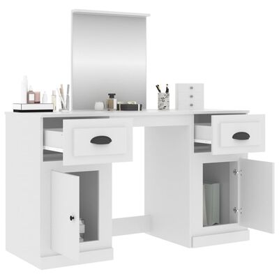 vidaXL Toaletni stolić s ogledalom bijeli 130 x 50 x 132,5 cm