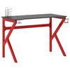 vidaXL Igraći stol s nogama K-oblika crno-crveni 110 x 60 x 75 cm