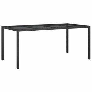 vidaXL Stol za vrt Crna 190 x 90 x 75 cm poliratan