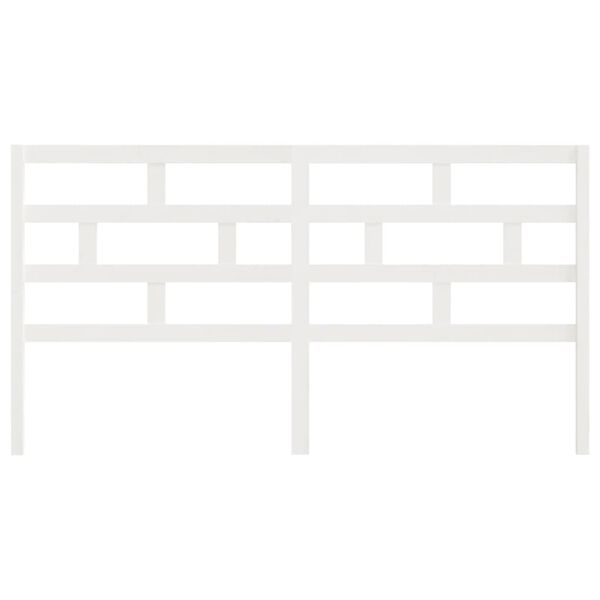 vidaXL Uzglavlje za krevet bijelo 206 x 4 x 100 cm od masivne borovine