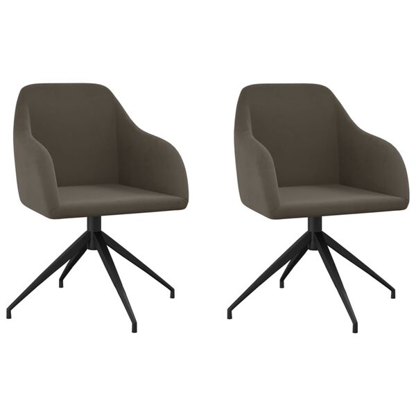 vidaXL Blagovaonske stolice 2 kom tamnosive bar&scaron;unaste