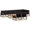 vidaXL Set vanjskih sofa s jastukom 9 pcs Prirodna i crna