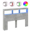 vidaXL Ormarić za uzglavlje LED svjetlima boja betona 140x17x102 cm